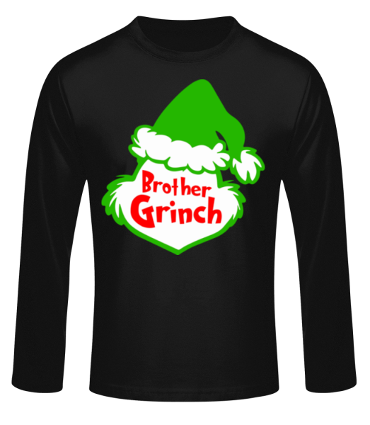 Brother Grinch - T-shirt à manches longues standard Homme - Noir - Devant