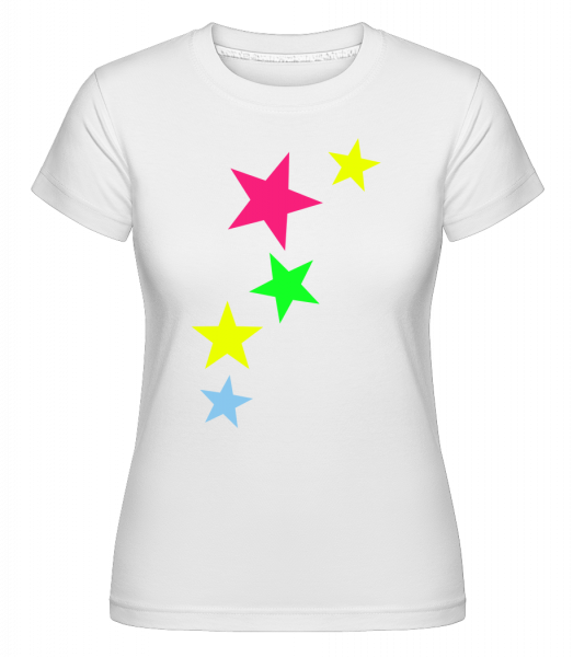 Étoiles De Couleurs -  T-shirt Shirtinator femme - Blanc - Vorn