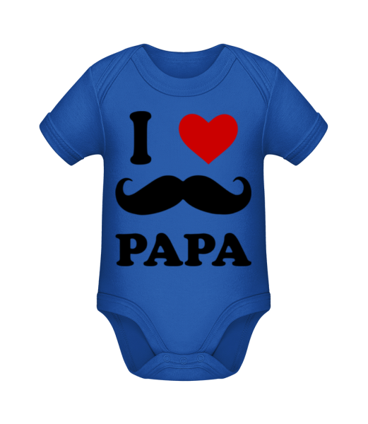 I Love Papa - Body manches courtes bio - Bleu royal - Devant