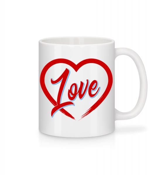 Heart Love - Mug en céramique blanc - Blanc - Vorn