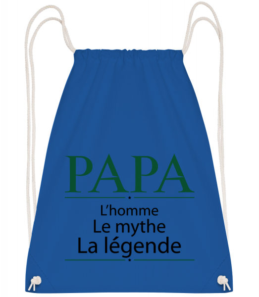 Papa La Légende - Sac à dos Drawstring - Bleu royal - Vorn