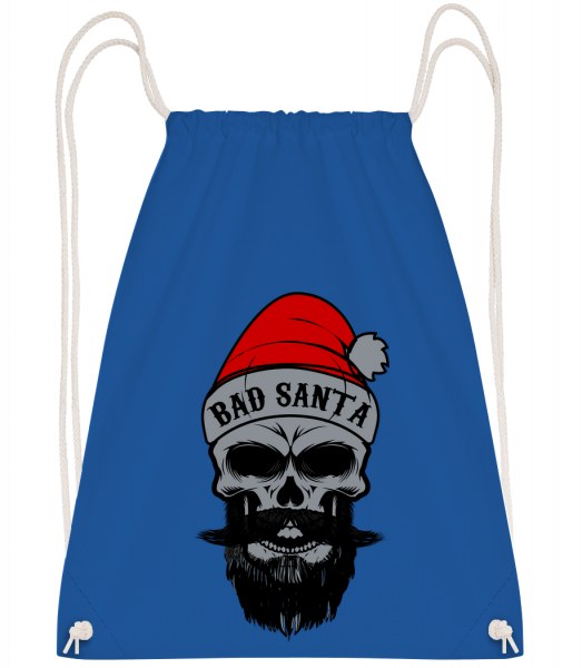 Bad Santa Skull - Sac à dos Drawstring - Bleu royal - Vorn