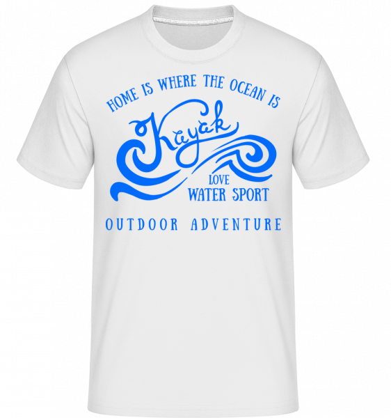 Kayak Logo Blue -  T-Shirt Shirtinator homme - Blanc - Vorn