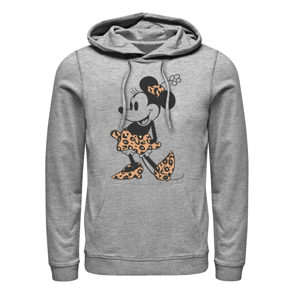 Disney Classics - Mickey Mouse - Minnie Mouse Leopard Mouse - Unisex Sweat à capuche - Gris chiné - Devant