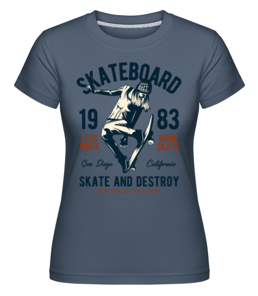 Skateboard 1983 -  T-shirt Shirtinator femme - Bleu denim - Devant