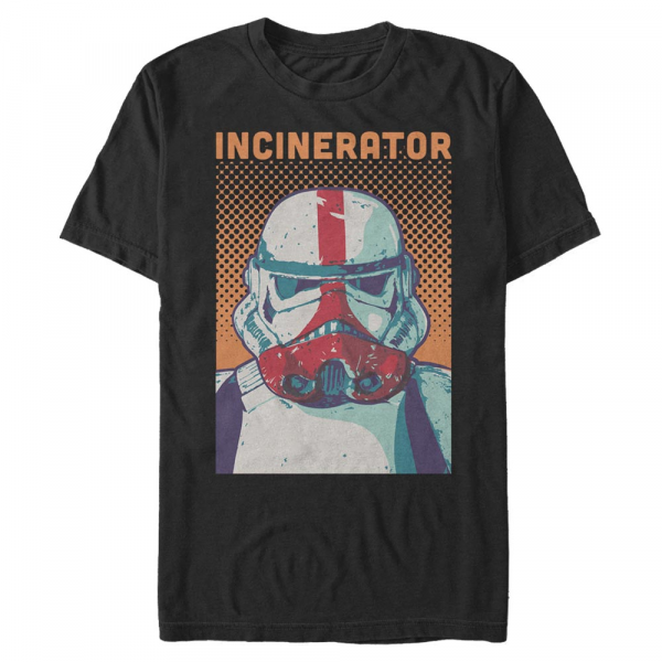 Star Wars - The Mandalorian - Trooper Halftone Incinerator - Homme T-shirt - Noir - Devant