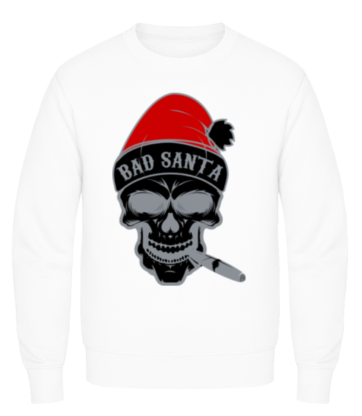 Bad Santa Skull - Sweatshirt Homme - Blanc - Devant