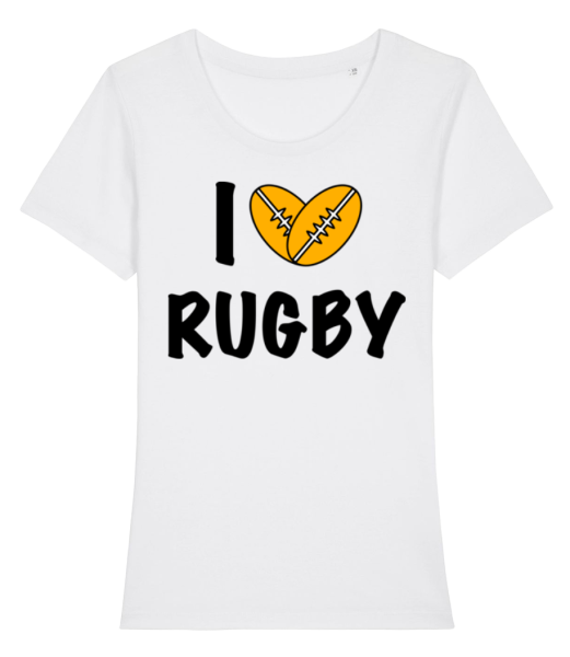 I Love Rugby - T-shirt bio Femme Stanley Stella - Blanc - Devant