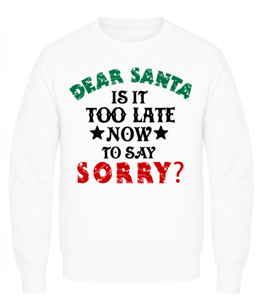 Dear Santa Is It Too Late? - Sweatshirt Homme AWDis - Blanc - Vorn