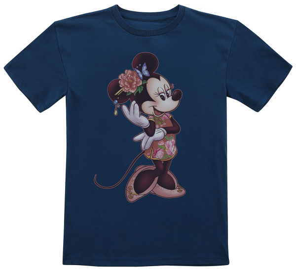 Disney Classics - Mickey Mouse - Minnie Mouse Minnie Floral Fill - Enfant T-shirt - Bleu marine - Devant