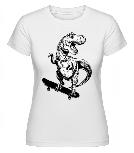 T-Rex Patineur -  T-shirt Shirtinator femme - Blanc - Vorn
