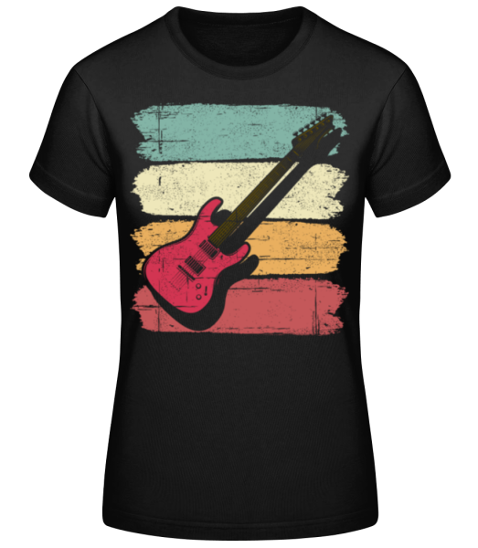 Guitare Rétro - T-shirt standard Femme - Noir - Devant