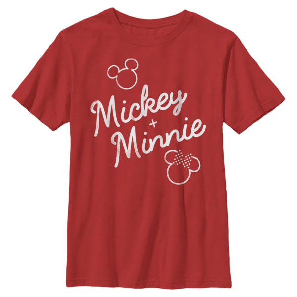 Disney - Mickey Mouse - Mickey & Minnie Signed Together - Enfant T-shirt - Rouge - Devant