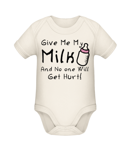 Give Me My Milk - Body manches courtes bio - Crème - Devant