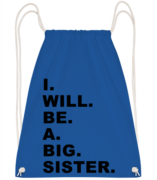 I Will Be A Big Sister - Sac à dos Drawstring - Bleu royal - Vorn