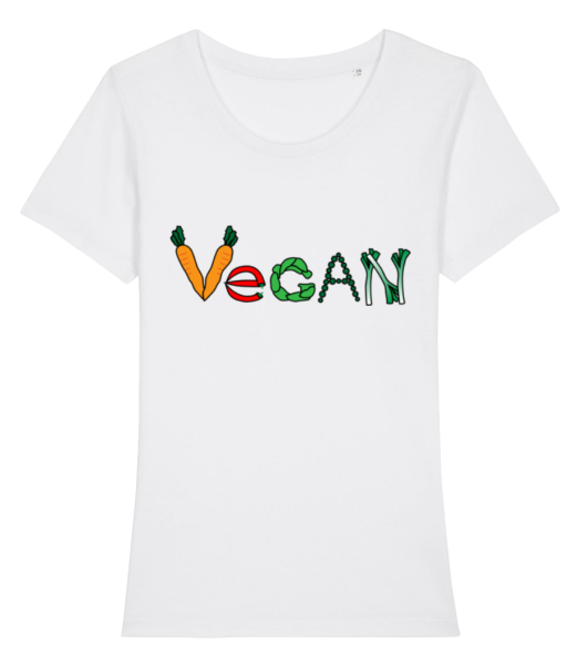 Vegan Comic - T-shirt bio Femme Stanley Stella - Blanc - Devant