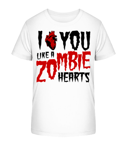 I Like You Like A Zombie Hearts - T-shirt bio Enfant Stanley Stella - Blanc - Devant