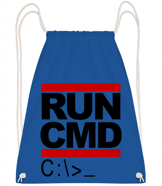 Run CMD - Sac à dos Drawstring - Bleu royal - Vorn