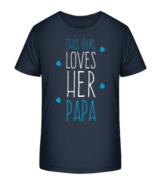This Girl Loves Her Papa - T-shirt bio Enfant Stanley Stella - Bleu marine - Devant