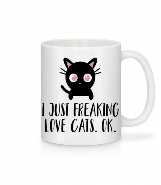 I Just Freaking Love Cats - Mug en céramique blanc - Blanc - Devant