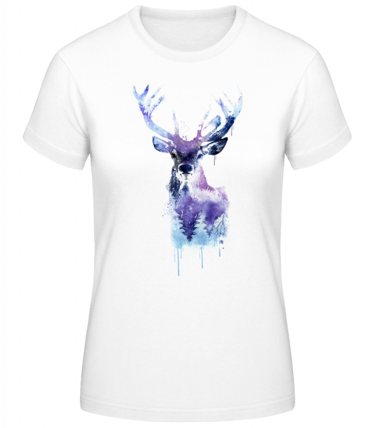 Cerf Artistique - T-shirt standard Femme - Blanc - Vorn