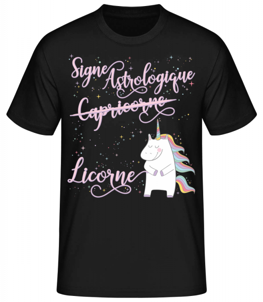 Signe Astrologique Licorne Capri - T-shirt standard homme - Noir - Vorn