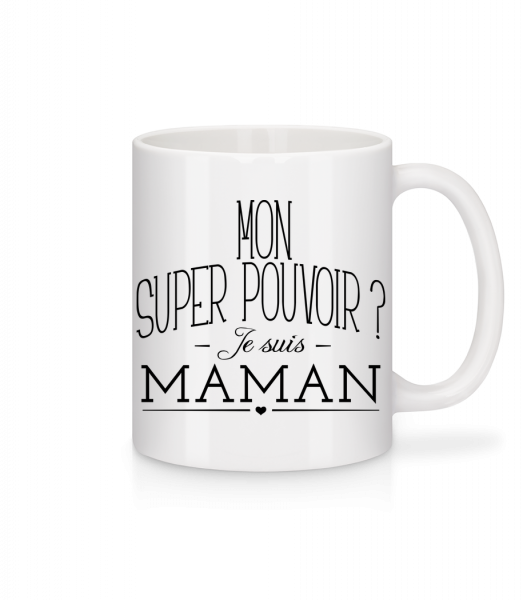 Super Pouvoir Maman - Mug en céramique blanc - Blanc - Vorn