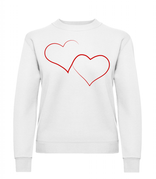Deux Cœurs - Sweat-shirt classique avec manches set-in pour femme - Blanc - Vorn