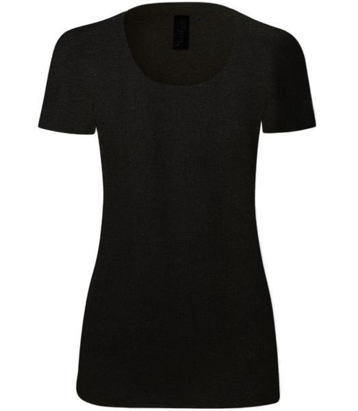 T-shirt mérinos Femme - Noir - Devant