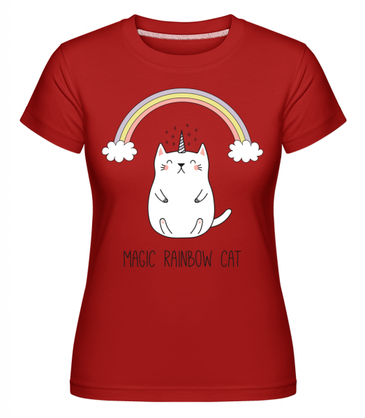Magic Rainbow Cat -  T-shirt Shirtinator femme - Rouge - Vorn