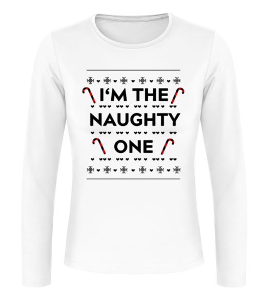 I'm The Naughty One - T-shirt à manches longues standard Femme - Blanc - Devant