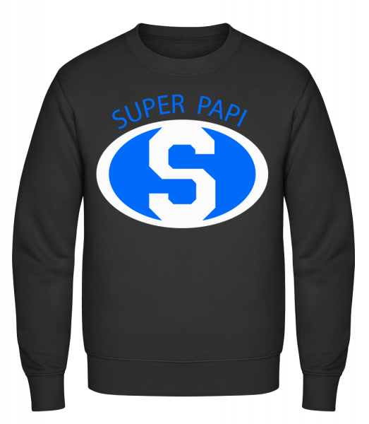 Super Papi - Sweat-shirt classique avec manches set-in - Noir - Vorn