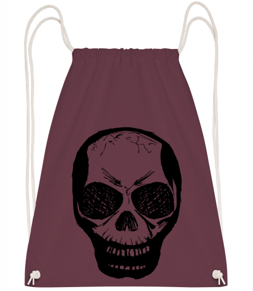 Skull Black - Sac à dos Drawstring - Bordeaux - Vorn