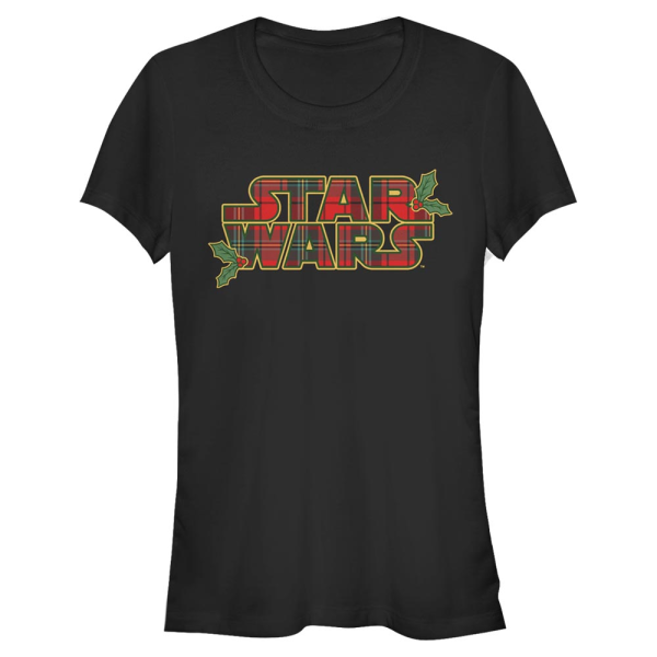 Star Wars - Logo Tartan - Christmas - Femme T-shirt - Noir - Devant