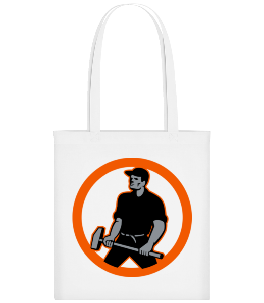 Construction Worker Logo - Tote Bag - Blanc - Devant