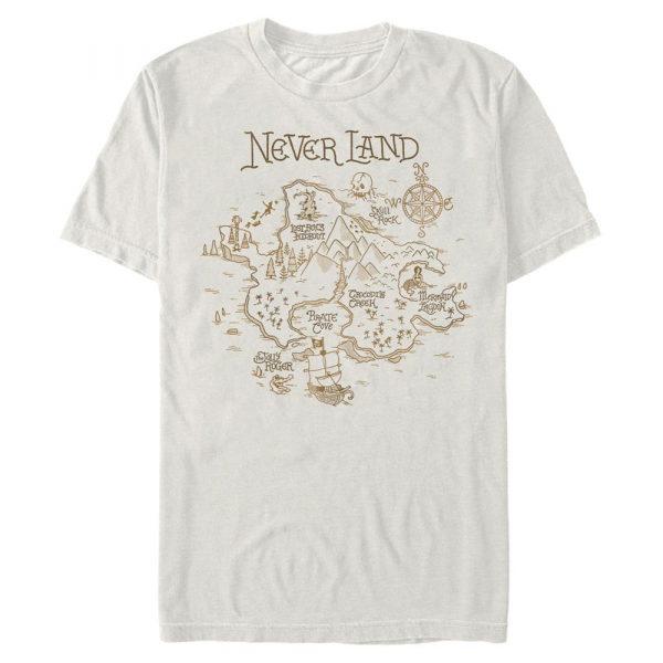 Disney - Peter Pan - Map Neverland - Homme T-shirt - Crème - Devant