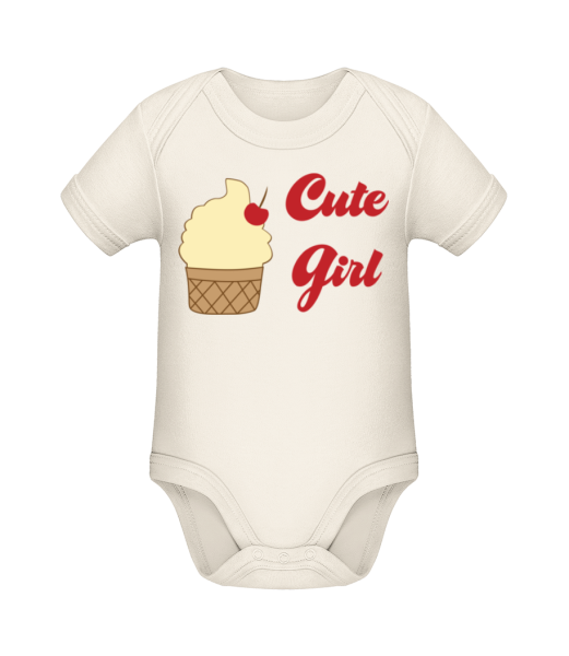 Cute Girl - Baby Girl - Body manches courtes bio - Crème - Devant