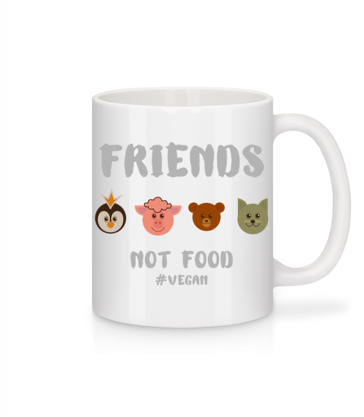 Friends Not Food - Mug en céramique blanc - Blanc - Vorn