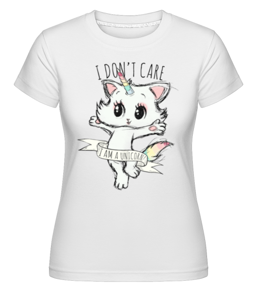 I Dont Care Unicorn -  T-shirt Shirtinator femme - Blanc - Devant