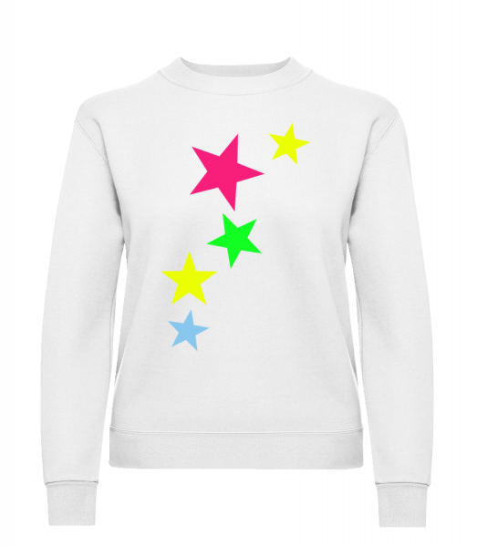 Étoiles De Couleurs - Sweat-shirt classique avec manches set-in pour femme - Blanc - Vorn