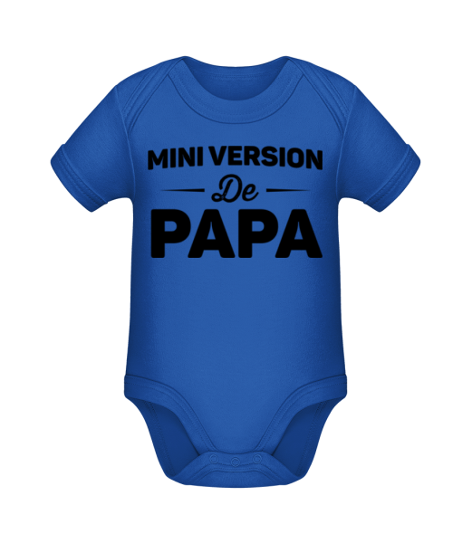 Mini Version De Papa - Body manches courtes bio - Bleu royal - Devant