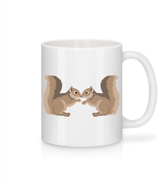 Écureuils - Mug en céramique blanc - Blanc - Vorn