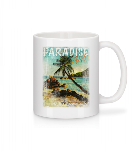 Paradise Aloha - Mug en céramique blanc - Blanc - Vorn