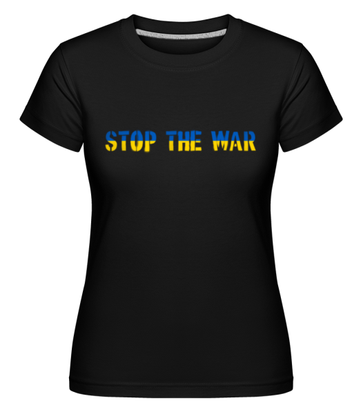 Stop The War Ukraine Flag -  T-shirt Shirtinator femme - Noir - Devant