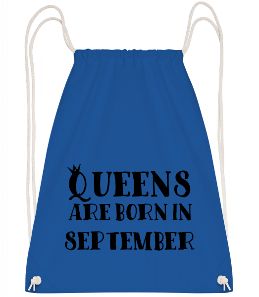 Queens Are Born In September - Sac à dos Drawstring - Bleu royal - Vorn