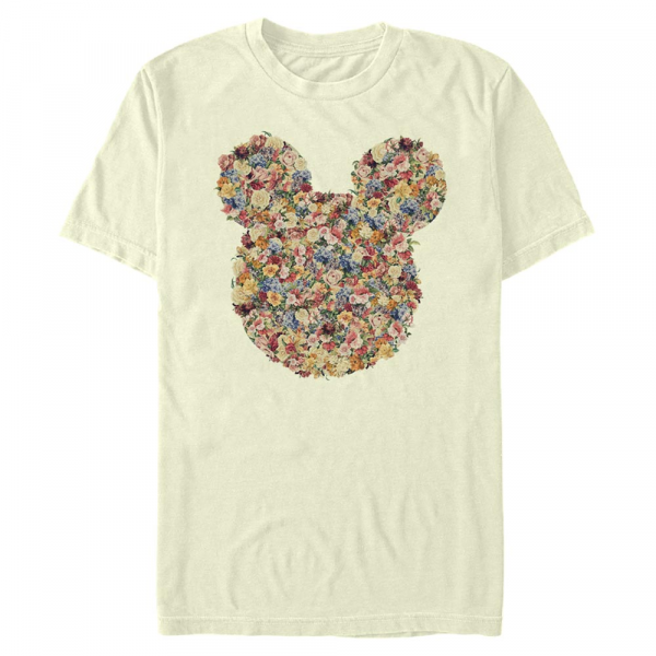 Disney - Mickey Mouse - Mickey Floral Head - Homme T-shirt - Crème - Devant