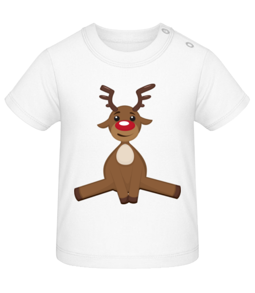 Cerf De Noël - T-shirt Bébé - Blanc - Devant