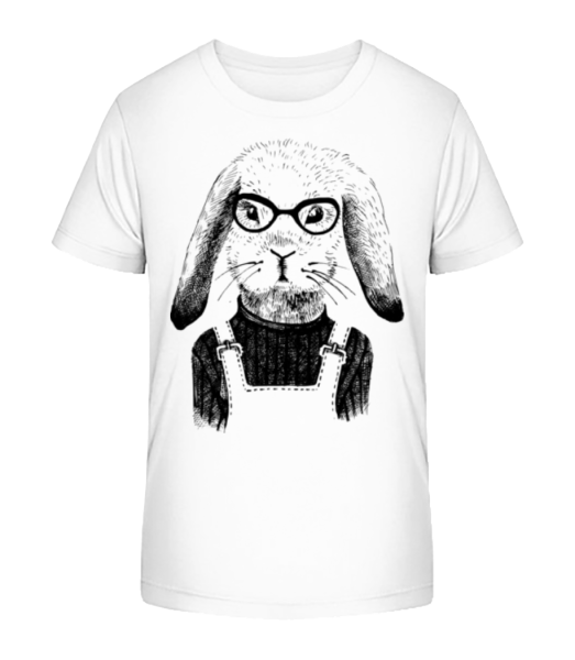 Hipster Lièvre - T-shirt bio Enfant Stanley Stella - Blanc - Devant
