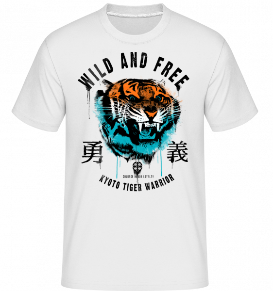 Wild And Free Tiger -  T-Shirt Shirtinator homme - Blanc - Vorn