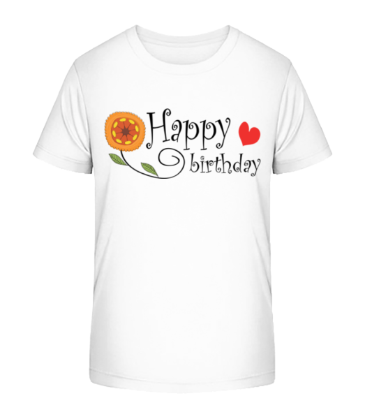 Happy Birthday Fleur - T-shirt bio Enfant Stanley Stella - Blanc - Devant